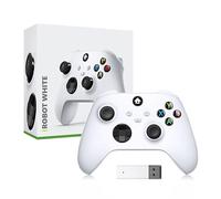 Générique Manette de jeu pour PC avec récepteur sans fil 2.4G, poignée anti-dérapante, pour consoles Xbox, Windows, et accessoires pour manettes de jeu PC (blanc)