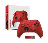 Générique Manette de jeu pour PC avec récepteur sans fil 2.4G, poignée anti-dérapante, pour consoles Xbox, Windows, et accessoires pour manettes de jeu PC (rouge)