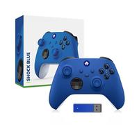 Générique Manette de jeu pour PC avec récepteur sans fil 2.4G, poignée anti-dérapante, pour consoles Xbox, Windows, et accessoires pour manettes de jeu PC (bleu)