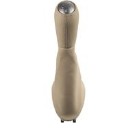 Générique Manette De Vitesse De Voiture Pour Renault Pour Clio III 2005-2009 Pour Megane II 2002-3009 Pour Scenic 2003-2006 Pommeau de levier pour vitesse en cuir Soufflet(Chrome Beige)