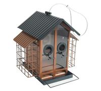Générique Mangeoires d ' extérieur en métal durables, mangeoires résistantes intempéries à Double Toit pour l ' Observation des Oiseaux de Jardin d ' arrière-Cour, Oiseaux d ' extérieur antirouille