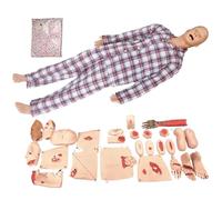 Générique Mannequin de soins aux patients traumatisés de 170 cm, mannequin de simulation en PVC pour la formation en soins infirmiers avec modules de blessures, modèle humain brûlé