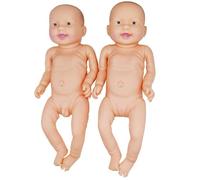 Générique Mannequin de soins infirmiers nouveau-né complet, grandeur nature, 1 ensemble de mannequin de soins infirmiers comprenant un garçon et une fille pour baignade simulée et allaitement