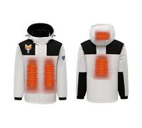 Générique Manteau Chauffage Unisex Avec 4 Zones de Chauffage rapide chauffé Veste Chauffante Homme et Femme intelligent chauffé Vestes Chauffantes Hiver Imperméable Coupe-vent Pour Ski