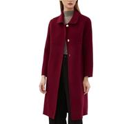 Générique Manteau D'Hiver pour Femme À Col Claudine Simple Boutonnage Confectionné À La Main Manteau Luxueux Double Face Élégant Caban Trench Coat D'Hiver Coupe Vent Couleur Bordeaux Taille S