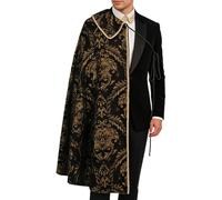 Générique Manteau du Moyen Âge pour Hommes - Costume Noble Médiéval à Demi-Épaule avec un Motif Brocart | Capes pour Hommes - pour le Jeu de Rôle, le Cosplay, le Festival, le Spectacle Théâtral et
