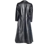 Générique Manteau en Cuir Homme,Manteaux Homme Hiver Long à Revers Boutonnées Veste Cuir,Rétro Blouson en Simili Cuir avec Boutons Manteau Hiver Chauffant Couleur Unie Blouson Coupe Vent pour Homme