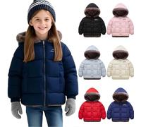 Générique Manteau Enfant Fille Doudoune Epaisse Coat à Capuche Vestes Coupe-Vent Vêtements Décontracté Manteaux Classique Veste Couleur Unie Vetement Blousons