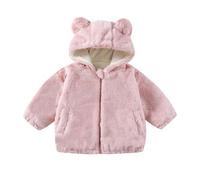 Générique Manteau Fausse Fourrure à Capuche Enfant flanelle légère doux mi saison zippé Temps Libre Outdoor Basic Sweats Confortable décontracté Quotidien Veste polaire unie à fermeture éclair