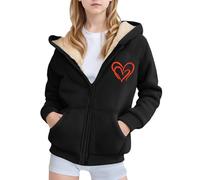 Générique Manteau Fausse Fourrure à Capuche Enfant flanelle légère doux mi saison zippé Temps Libre Outdoor Basic Sweats Idéale pour l'Automne et l'Hiver Filles Garçons Polaire Zip Up Sweat