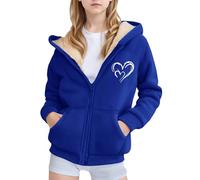 Générique Manteau Fausse Fourrure à Capuche Enfant flanelle légère doux mi saison zippé Temps Libre Outdoor Basic Sweats Idéale pour l'Automne et l'Hiver Veste en Molleton Polaire Zippée