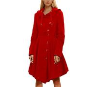 Générique Manteau Femme Chaud Chic,Manteau Double Face AsyméTrique Long Et Chaud IdéAl DéContracté Et éLéGant (Red XXXXX, XL)
