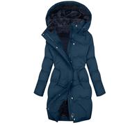 Générique Manteau Femme Hiver Chaud Doudoune Grande Taille Longue Slim Parka Blouson Mode et Elégante Veste Polaire Manteaux à Capuche pour Femme Thermique Épais Décontracté Coat