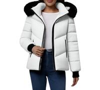 Générique Manteau Femme Hiver Chaud Doudoune Long Parka Manteau Doublé de Polaire Capuchon d'hiver Blouson avec Fermeture éclair Veste Manteaux Epaissé