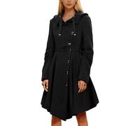 Générique Manteau Femme Hiver Chic Chaud,Manteau Double Face AsyméTrique Long Et Chaud IdéAl DéContracté Et éLéGant (Black, XXX, XL)