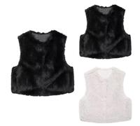 Générique Manteau Femme Hiver Couleur Unie Manteaux sans Manches Classique Décontracté Courtes Chaud à Col Rond Gilet Grandes Tailles Confortable Gilet pour La Vie Quotidienne