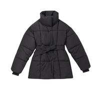 Générique Manteau Femme Hiver Doudoune Legere avec Ceinture Manteau Doublure Chaud Veste Mi-longue Chic et Elegant Outercoat Zippé Epaissé Parka Coupe-vent avec Poches Noir XL