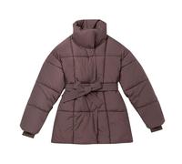 Générique Manteau Femme Hiver Doudoune Legere avec Ceinture Manteau Doublure Chaud Veste Mi-longue Chic et Elegant Outercoat Zippé Epaissé Parka Coupe-vent avec Poches Café L