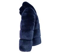 Générique Manteau Fourrure Femme Hiver,Hooded Outerwear Warm Mink Women Jacket Faux Thick Winter Faux Jacket Women's Coat (Navy M)