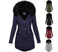 Générique Manteau Hiver Femme Femme Doudoune Ado Fille Manteau Femme Hiver Long Elegant Blouson Femme Manteau Femme Laine Veste Fourrure Femme Noir M