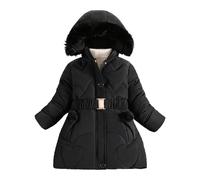 Générique Manteau Hiver fille d'hiver à capuche rembourré imperméable matelassé pour filles Veste de ski isolée pour enfants Parka chaude et chaude Coupe-vent Avec poches Vêtement Âges De 3 À 12 Ans