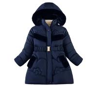 Générique Manteau Hiver fille d'hiver à capuche rembourré imperméable matelassé pour filles Veste de ski isolée pour enfants Parka chaude et chaude Coupe-vent Avec poches Vêtement Âges De 3 À 12 Ans