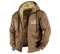 Générique Manteau Homme Chaud Zippé Hiver à Capuche Gilets Mode Travail Veste Manteau Blouson Vêtements pour Hommes Idée Cadeau Pull Homme Grande Taille(Marron,XXL)
