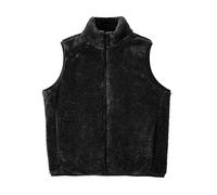 Générique Manteau Homme Cher Hiver Manteau en velours corail pour femme, manteau décontracté, ample, sans manches, col montant, chaud, automne/hiver Portefeuille Compagnon Marque (Black, XXXXL)