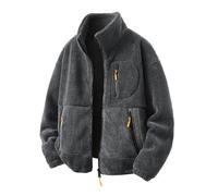 Générique Manteau Homme en Flanelle Chaud Veste Ski Homme Anti-Vent avec Zippée et Poches Blouson Confortable Hiver Cardigan Manches Longues Baggy Manteaux Couleur Unie pour Les Jours Froids
