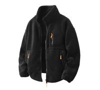 Générique Manteau Homme en Flanelle Chaud Veste Ski Homme Anti-Vent avec Zippée et Poches Blouson Confortable Hiver Cardigan Manches Longues Baggy Manteaux Couleur Unie pour Les Jours Froids