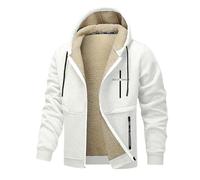 Générique Manteau Homme Hiver à Capuche Coupe-Vent avec Imprimé Croix et Alphabet Jesus Christ Veste Polaire Homme Chaud Blouson Confortable Cardigan Décontractées Sweat a Capuche Épaisse