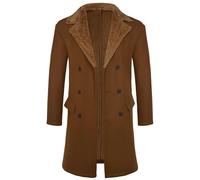 Générique Manteau Homme Hiver Long Anorak classique pour homme en tissu doux mélangé offrant un confort optimal toute la journée avec épuré pour une quotidienne polyvalente et élégante (Brown, XXL)