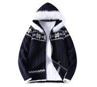 Générique Manteau Homme Large Capuche Veste Tricot Oversize Hoodie Polaire Intérieur Pull Outdoor Sweat Multi-Poches Costume Randonnée Sweat Doublure Sherpa Théâtre Neige Festival Élégant Ski Hiver