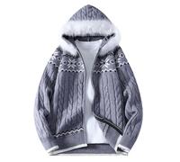 Générique Manteau Homme Large Capuche Veste Tricot Oversize Hoodie Polaire Intérieur Pull Outdoor Sweat Multi-Poches Costume Randonnée Sweat Doublure Sherpa Théâtre Neige Festival Élégant Ski Hiver