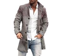 Générique Manteau Homme Mi-Long en Laine Chaud pour Hiver Trench Coat Parka Pardessus Caban Slim Fit Business Duffle-Coats Coup-Vent Revers Overcoat Caban Manteau Long Hiver Homme