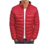 Générique Manteau Homme Mode Sans Capuche Travail Zippé Blouson Veste Hiver Chaud Doudoune Gilet Veste Polaire Vetement Hiver Homme Veste Coupe Vent Homme(Rouge,XL)
