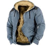 Générique Manteau Homme Veste En Polaire Hiver Chaud Courte Blouson Militaire Trench Coat Classique Parka Doudoune À Capuche Pour Le Travail Plein Air Ski Chasse Motos (Bleu,3XL)