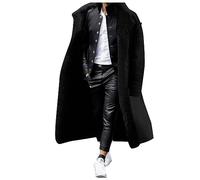 Générique Manteau Long Fausse Fourrure Homme Décontracté Veste en Cuir Overdose Mode Hiver Parka Long Veste Pardessus Casual Outwear Vestes en Polaire d'hiver Blouson mi Saison Vêtements D'extérieur