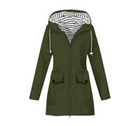 Générique Manteau Pluie Femme Hiver Imperméable Veste Matelassée Mi Saison Bleu Marine Anti Vetement Ciré Cire Marin Imper Rains Impermeable Poncho Coupe Vent Chic Vêtements Breton