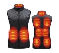 Générique Manteau Violet Homme Gilet Chauffant pour Femme avec Batterie 20000 mAh 7,4 V Incluse Gilet Chauffant matelassé léger et Chauffant Cheval Pendentif (Black, S)