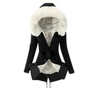 Générique Manteaux d'hiver pour Femme Veste Chauds Longue Doudoune avec Capuche Manteau Matelassé Doudoune épaisse Fermeture éclair Sweat à Capuche Réversible en Polaire Sherpa Confortable