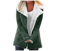 Générique Manteaux Femme D'hiver Veste Polaire Femme Coats Épaisse Trench De Randonnée Doudoune Décontractée À Manches Longues Blouson Décontracté Durable Et Chaude Manteau Mi-Longue Vert foncé XL
