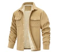 Générique Manteaux Homme Hiver Velours Côtelé Pardessus Parka Zippé Blouson Épais Manteau Matelassée Épaissir Chaud Coupe Vent Chic Outercoat Trench-Coat Outerwear Vêtements Doudoune 02 Kaki XXL