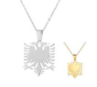Générique Map Flag Pendant Necklaces for Charm Maps Fashion Stainless Steel Pendant Necklace for Men and Women Jewelry Patriotic Gift (Model 3)