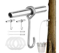 Générique Maple Syrup Taps, Reusable Tree Tap Set, 8cm Sap Collector with Drip Spout, Food Grade Stainless Steel Tool, Tree Sap Tapping Kit with Easy Flow Control, Maple and Oak Trees Use Outdoor