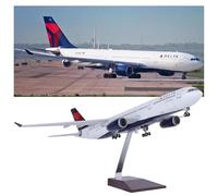 Générique Maquette d'avion A330-300 De 47 Cm (18,5 Pouces) - Avion A330 Delta Airlines avec Lumières Et Roues Réalistes Cadeau Décoratif for Les Passionnés D'aviation(Normal)