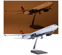 Générique Maquette d'avion A330-300 De 47 Cm (18,5 Pouces) - Avion A330 Delta Airlines avec Lumières Et Roues Réalistes Cadeau Décoratif for Les Passionnés D'aviation(Upgrade)
