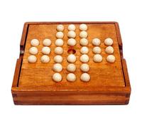 Générique Marble Board Game - 5.90 inch Solitaiŕe Chess Set | Wood Aristocratic Peg Puzzle - Single Player Logic Brain Teaser Intellectual Thinking Strategy Grid, Ideal for Adults Kids Leisure
