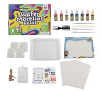 Générique Marbling Paint Kit - 8 Colors 10ml With 20 Sheets Paper | Watercolor Art Craft Set | DIY Marble Painting Kit With Tools For Kids Boys Girls Creative Drawing Party Learning Activity