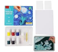 Générique Marbling Paint Kit - Water Art Craft Set for Kids Creative Projects and Holiday Activities | Handmade Painting Supplies with Color Mixing Tools, DIY Artwork Toy for Home School Party Use